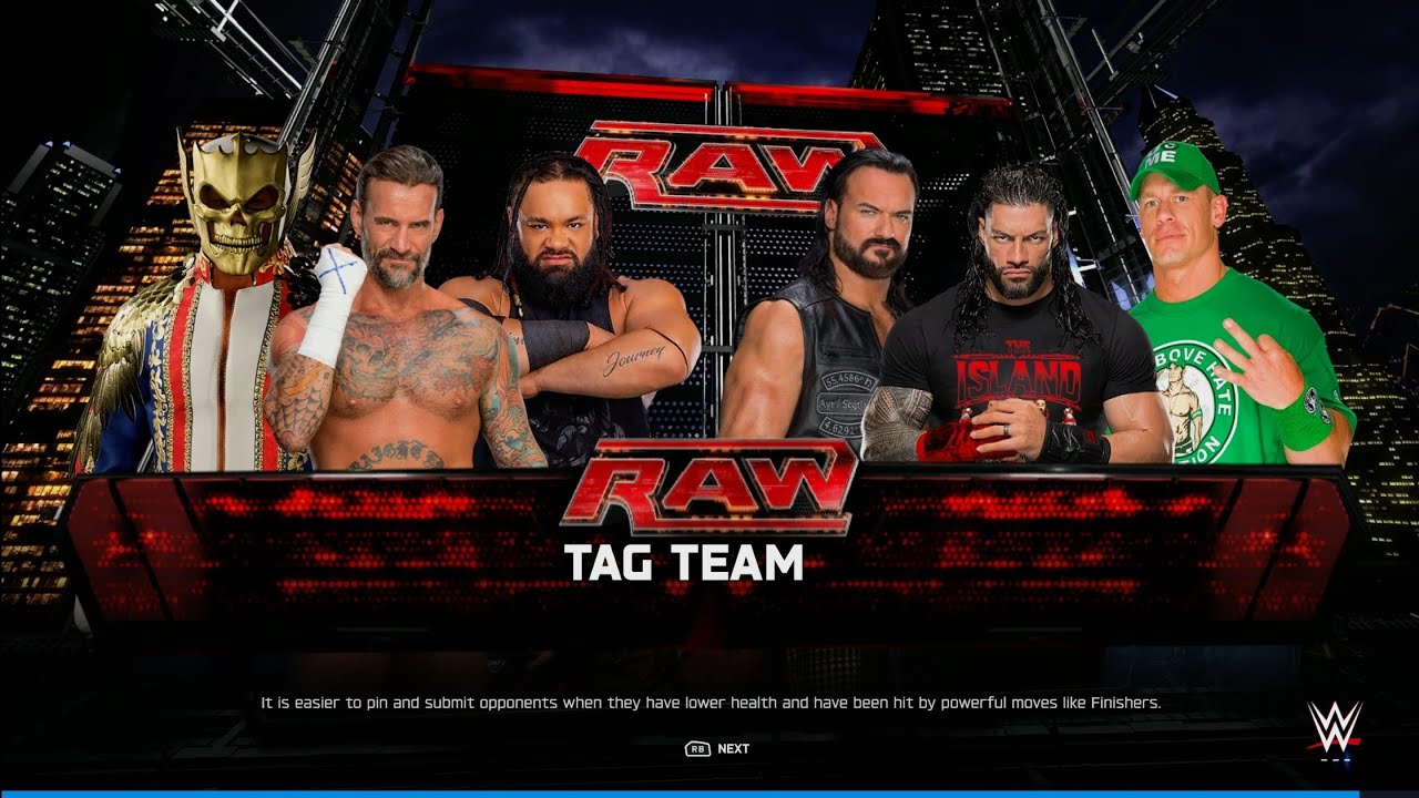 Punk, Cody & Jacob Vs Reigns, Drew & Cena - TAG TEAM Elimination Match | WWE 2k25 