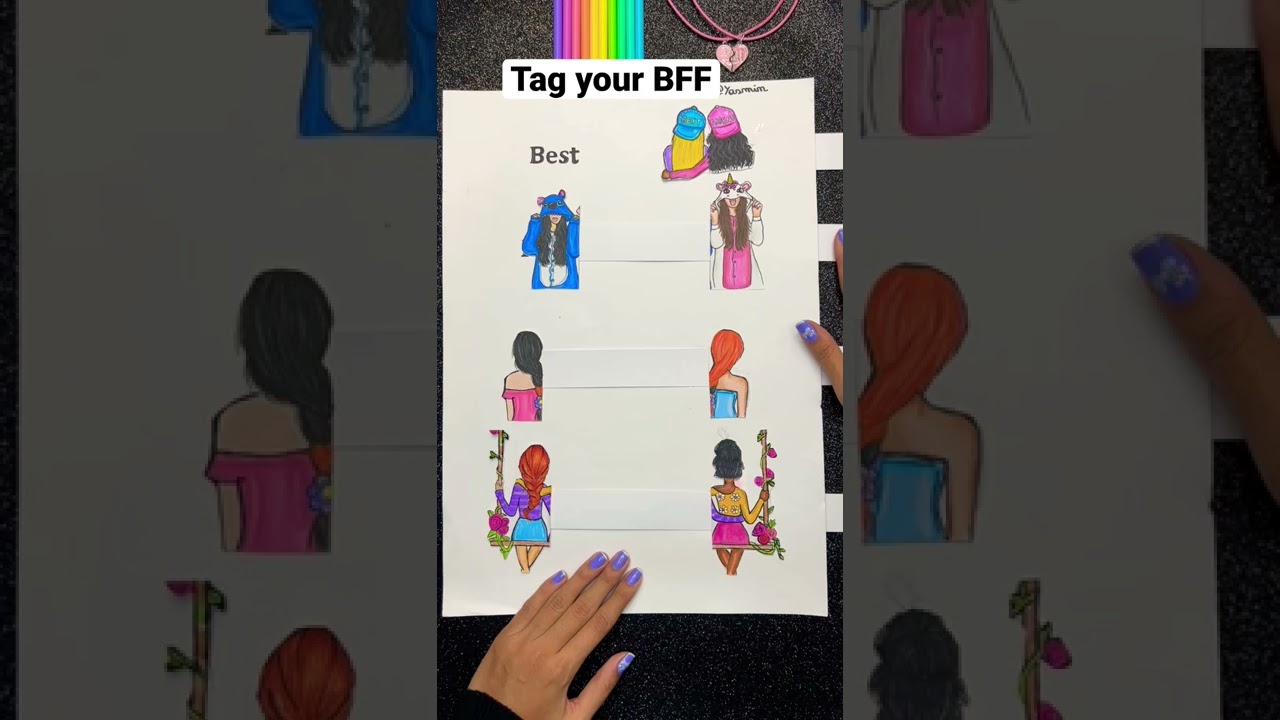Tag your Best Friend 💖🤩 #shorts #bestfriend #drawing #art #bff #artist