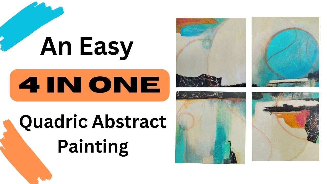 How To Paint a Great 4 in1 Quadric Painting in Acrylic Demonstration