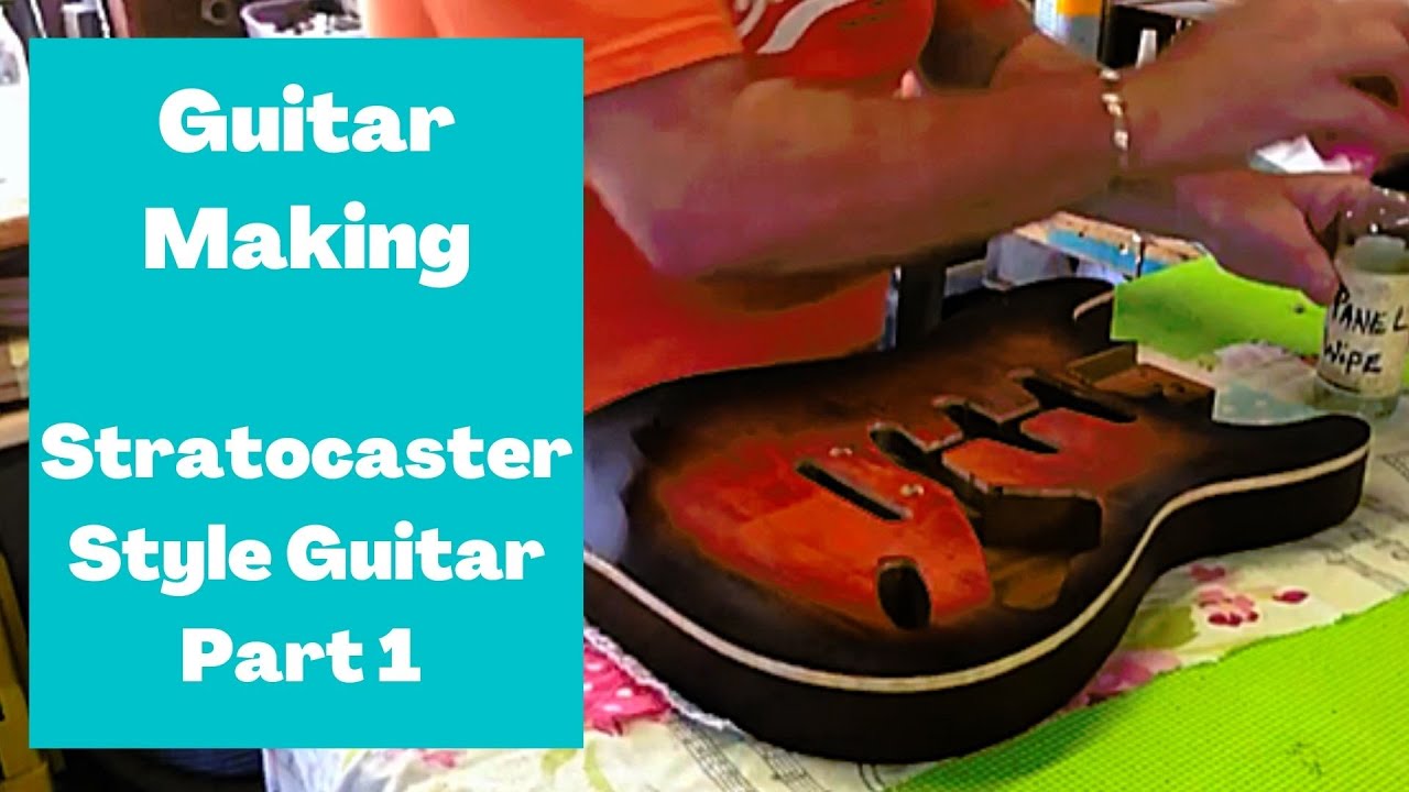 Stratocaster part 1. Drop top style guitar  building documentary.
