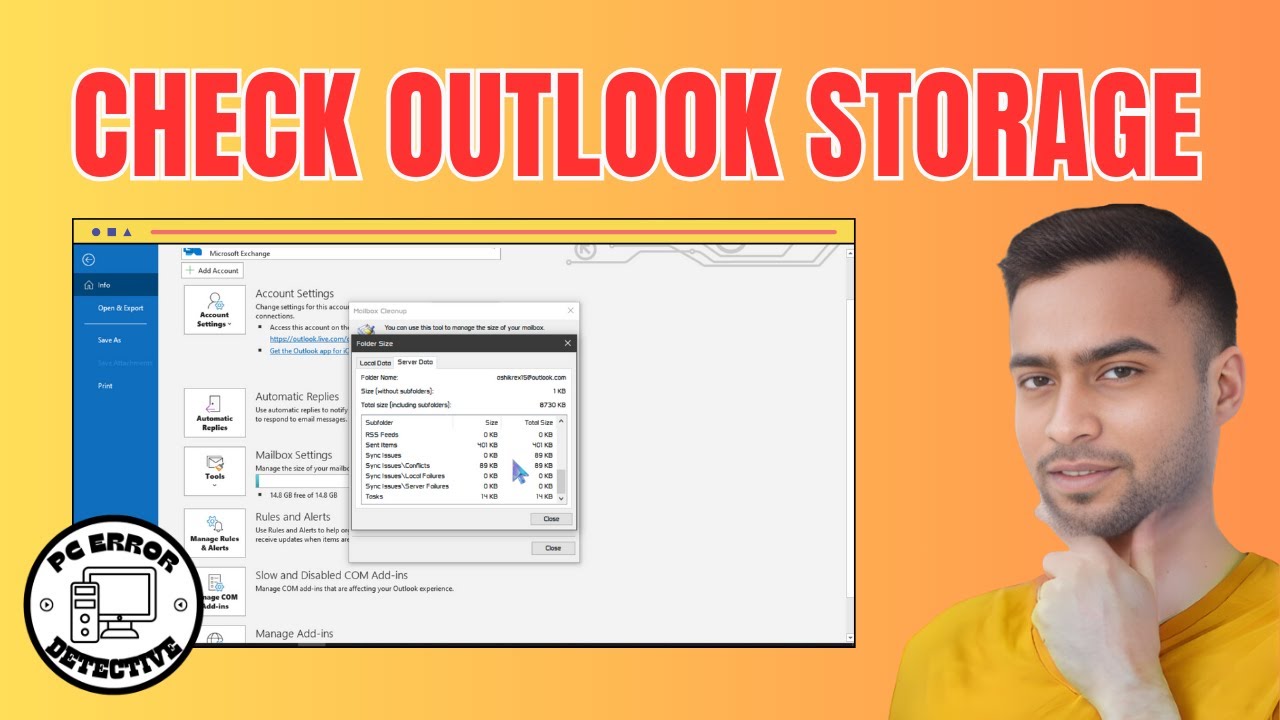 Как проверить хранилище Outlook