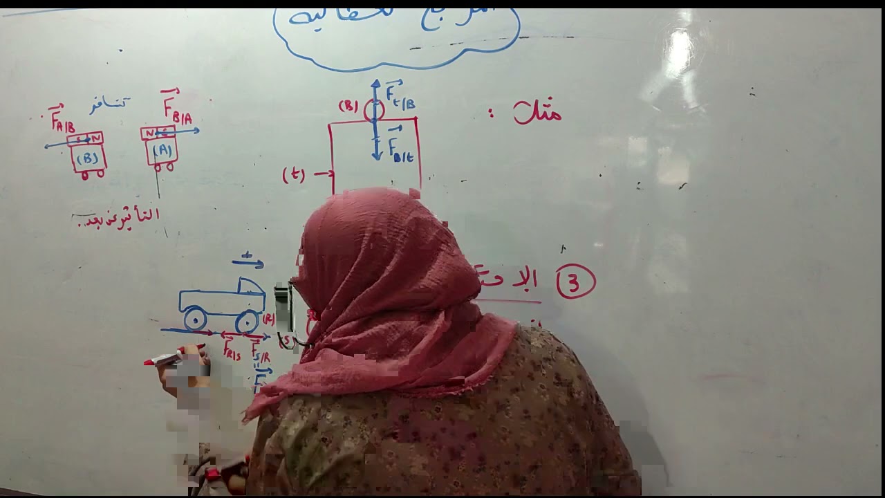 مبدا الفعلين المتبادلين والاحتكاك عند الدفع وعند الكبح او الفرملة🥰🧑‍🎓🔥
