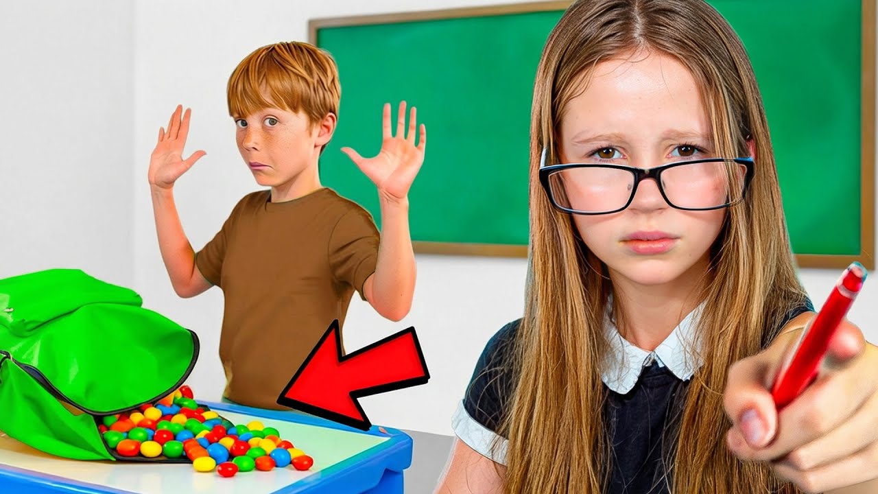 Nastya zeigt Kindern wie man in der Schule alles richtig macht