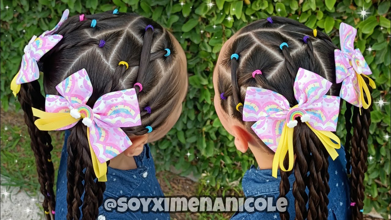 Peinado para niñas ✨🌈 Fácil, Rápido y Bonito 😍🙌