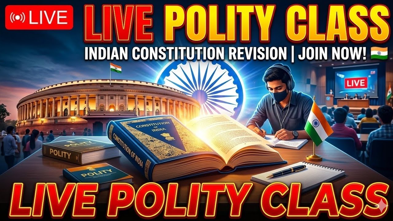 study with me is live! Live Polity Class | Indian Constitution Notes | Exam Crack StrategyPolityLive