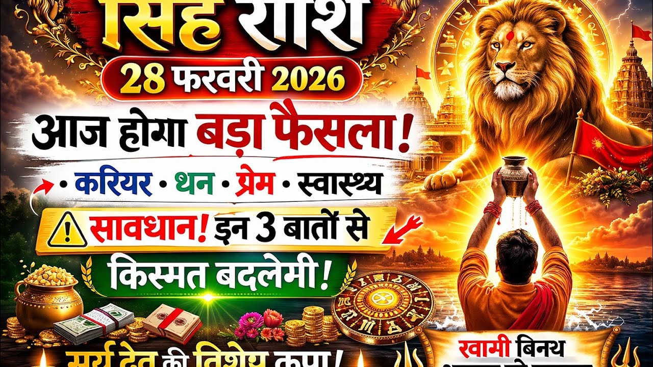 सिंह राशि वालों सावधान! ⚠️ 28 फरवरी बदल सकती है किस्मत #राशिफल #फ्यूचर #राशिफल2026वीडियो