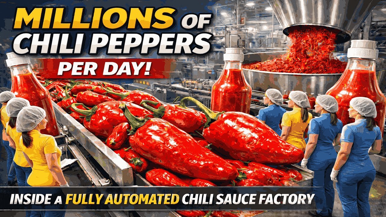 Millions of Chili Peppers per Day | Inside a Fully Automated Chili Sauce Factory