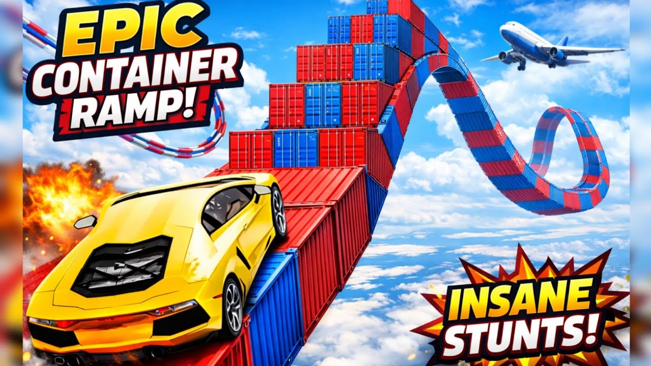 Mega Car Ramp Race 😯 New Impossible Ramp Gameplay - Android King Games 