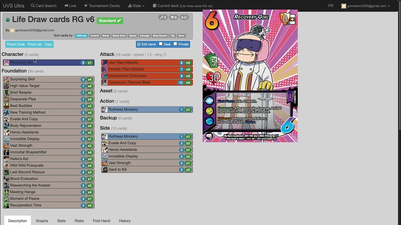 UVS Nationals Top 32 Life Recovery Girl Deck List (2024)