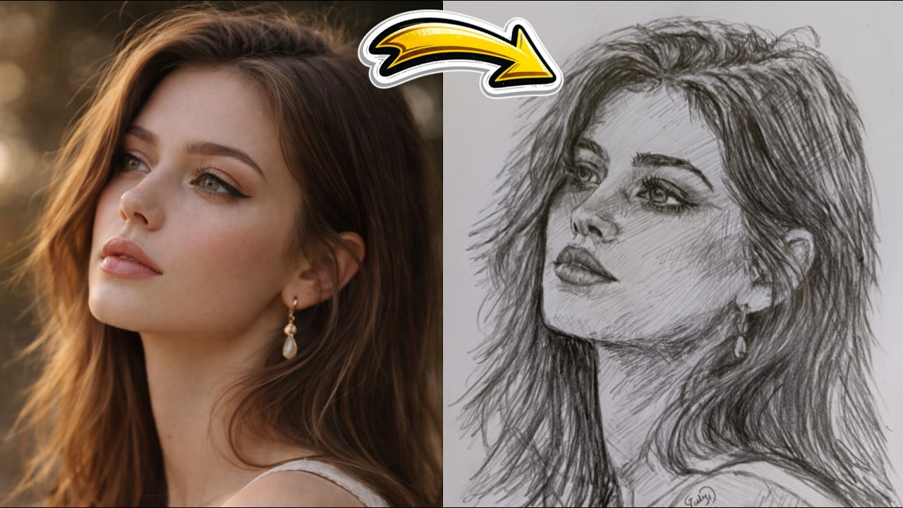 Realistic Pencil Portrait Drawing Using the Loomis Method | Step-by-Step for Beginners