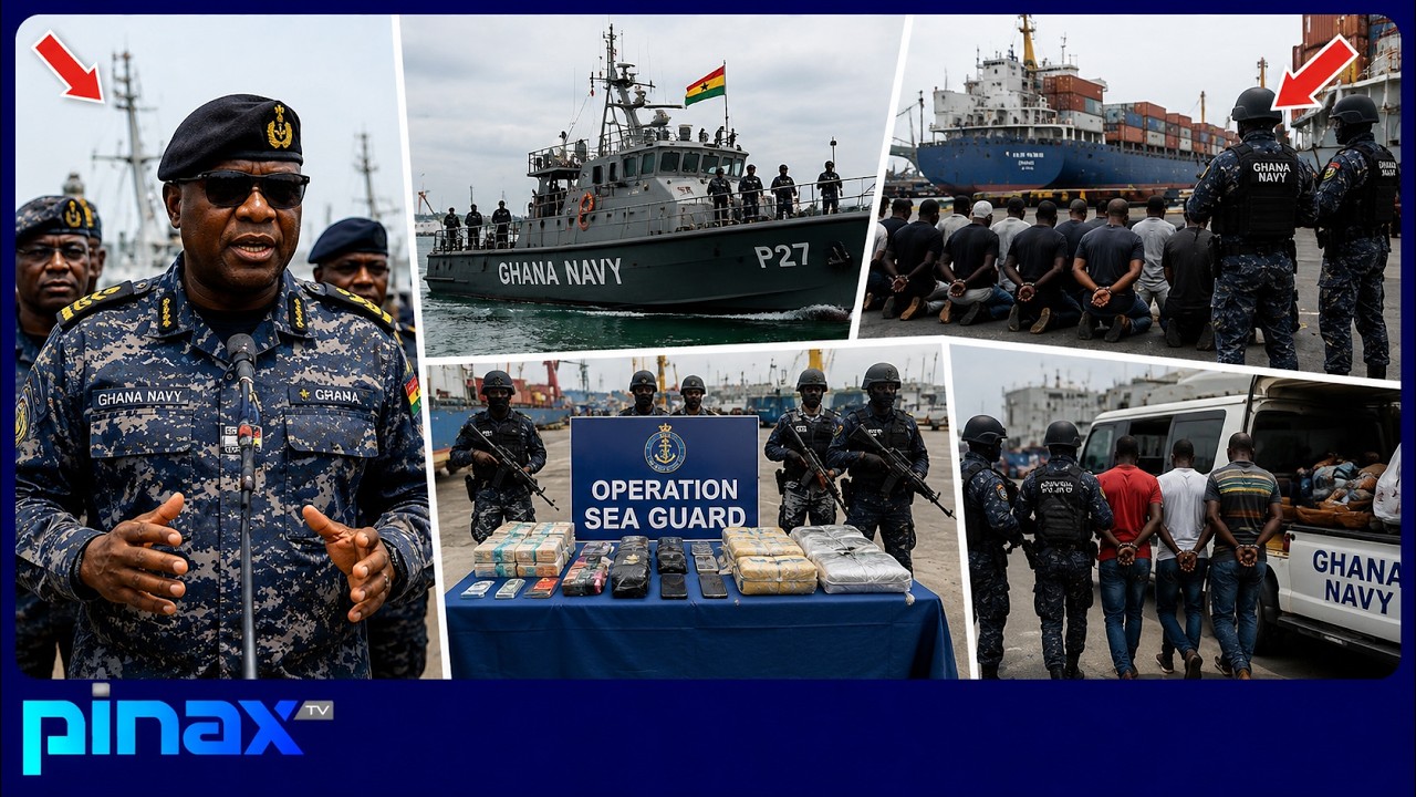 BREAKING: Ghana Navy Intercepts Ship At Tema Port, Arrests 7 Suspected Criminals in Operation 😳🔥