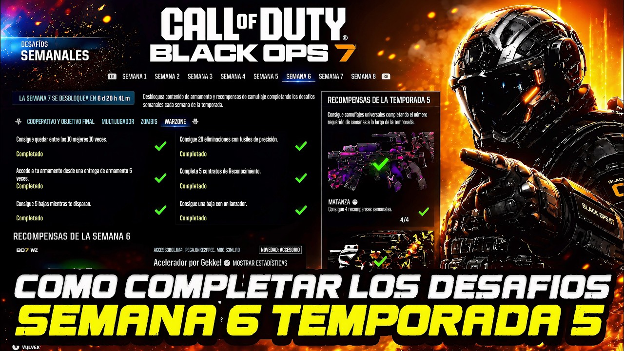 How to COMPLETE ALL WEEK 6 CHALLENGES SEASON 5 Reloaded WARZONE BLACK OPS 7