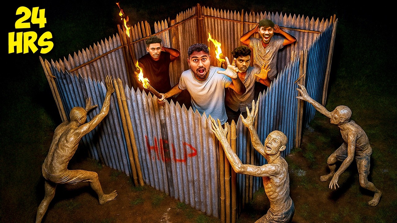 Surviving 24 Hours in a Zombie Shelter Challenge | Mad Brothers