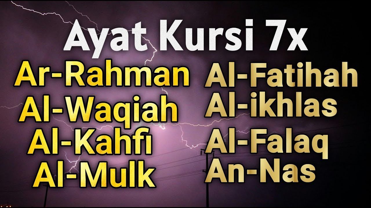 Alquran merdu Ayat Kursi7x,Yasin,ArRahman,Waqiah,AlMulk,AlKahfi,Ikhlas,AnNas,Falaq Muhammad Hijazi