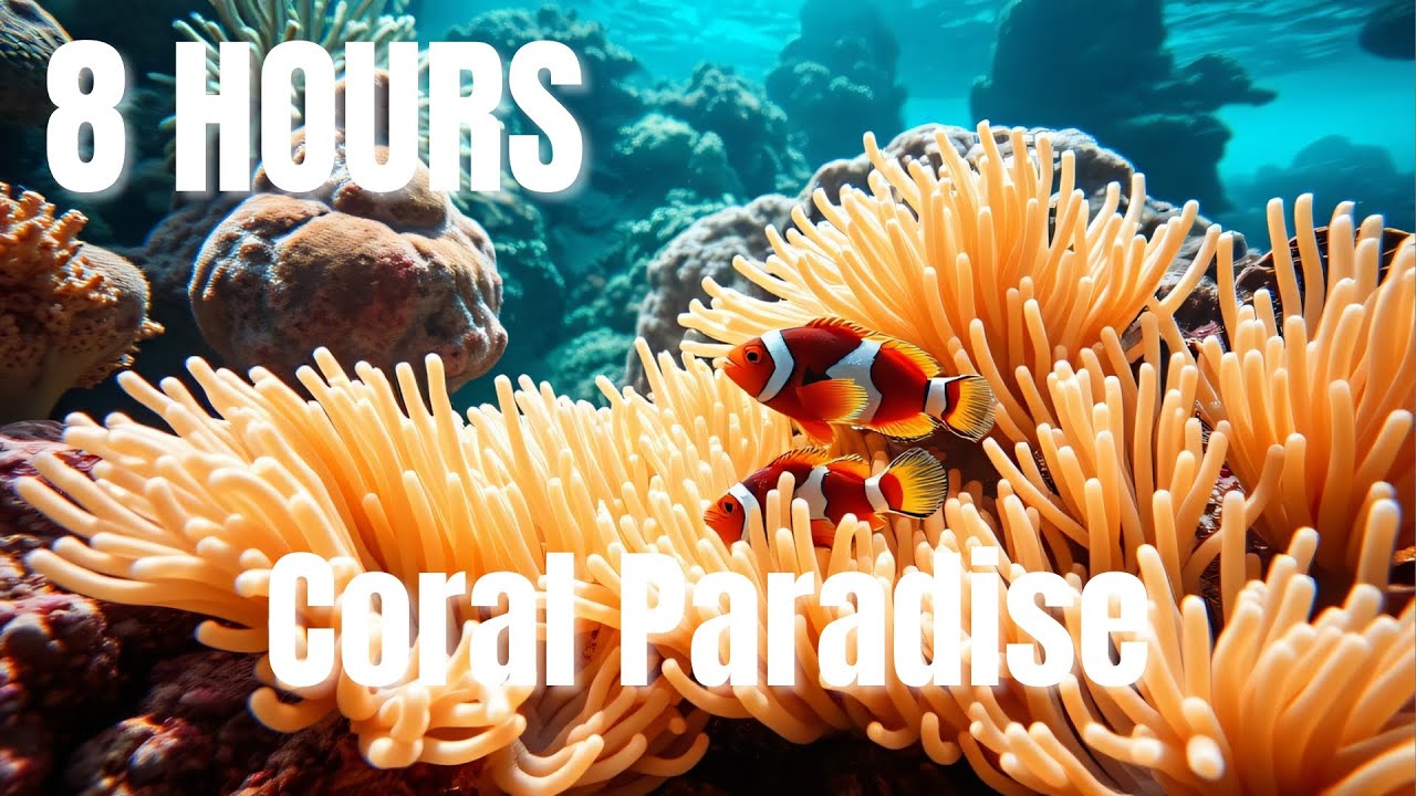 Coral Reef Paradise 🐠 8 Hours Tropical Aquarium Sleep Music ♫ Tropical Fish Lullaby