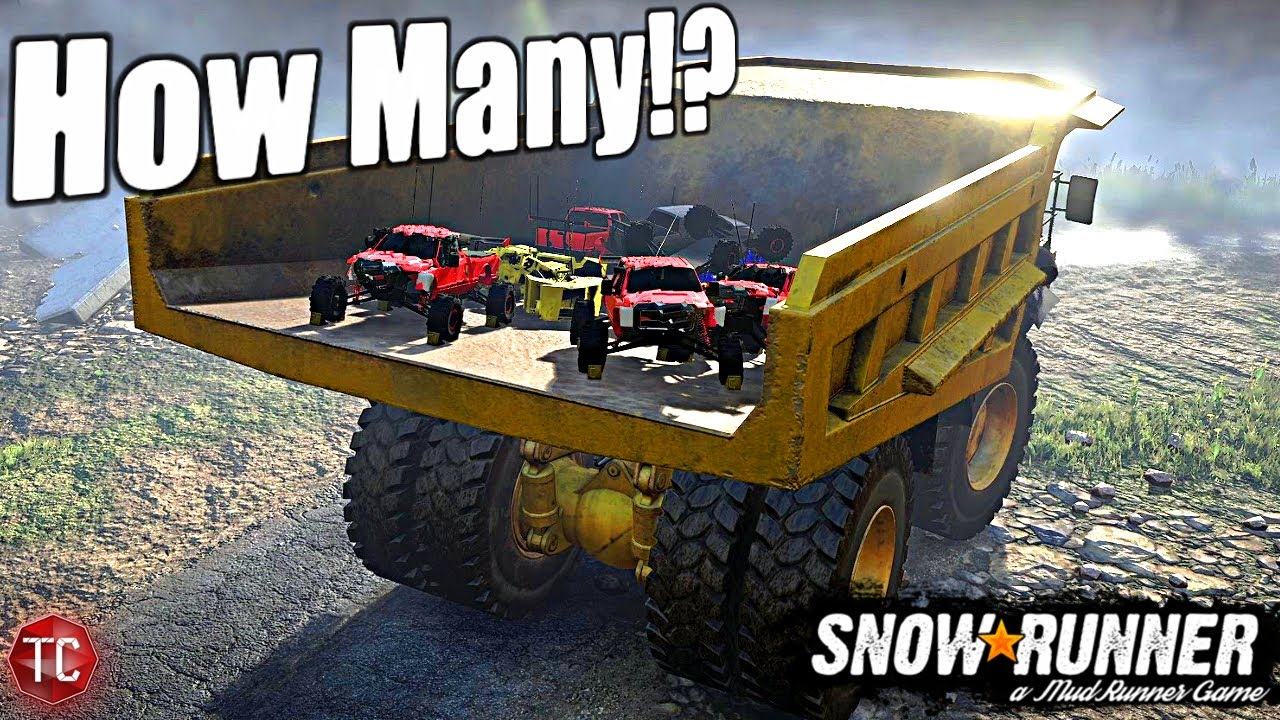 SnowRunner: How Many R/Cs will fit in a GIANT DUMP TRUCK!?