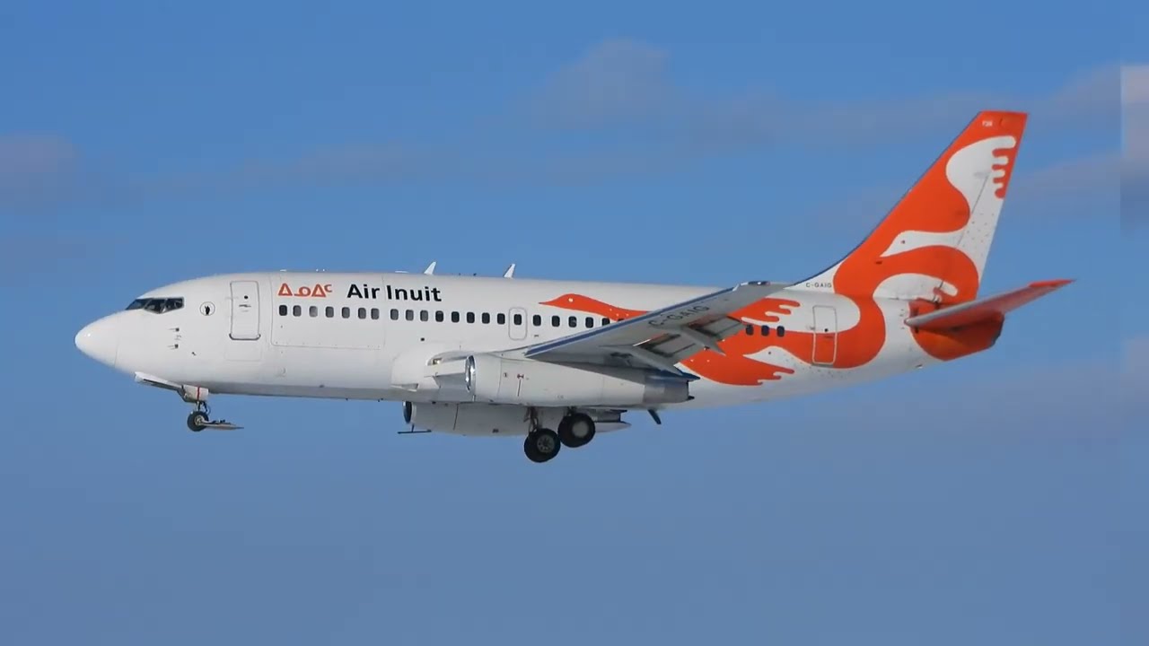 Air Inuit Boeing 737-200 C-GAIG Landing Runway  24 CYQB