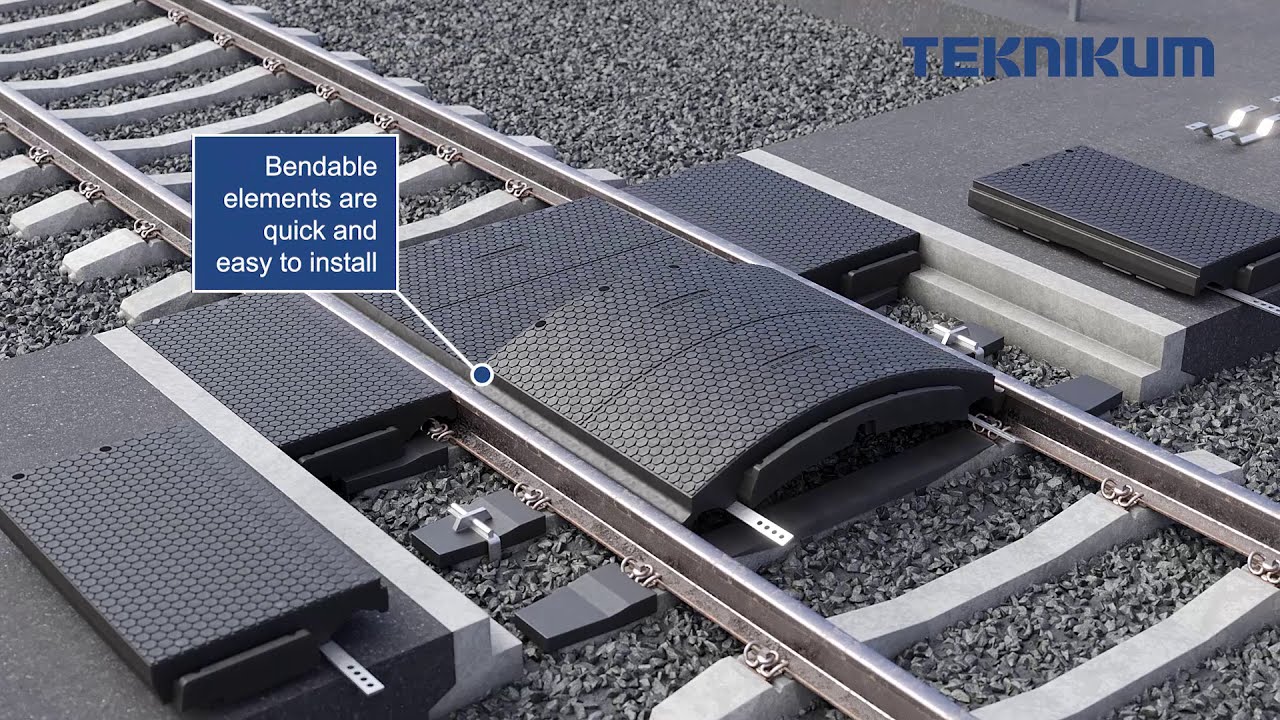 Teknikum TEKNICROSS® installation - scalable rubber level crossing solution