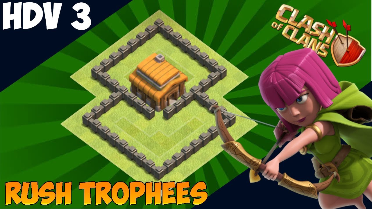 HDV 3 rush / hybride 2020 | PROTECTION DES TROPHEES ET RUSH | Clash of Clans