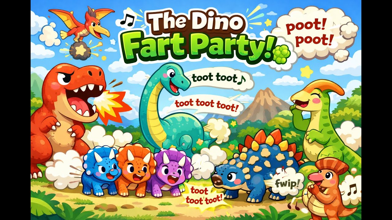 The Dino Fart Party! Get ready to laugh and sing with our silly dinosaur friends! #cocomelon