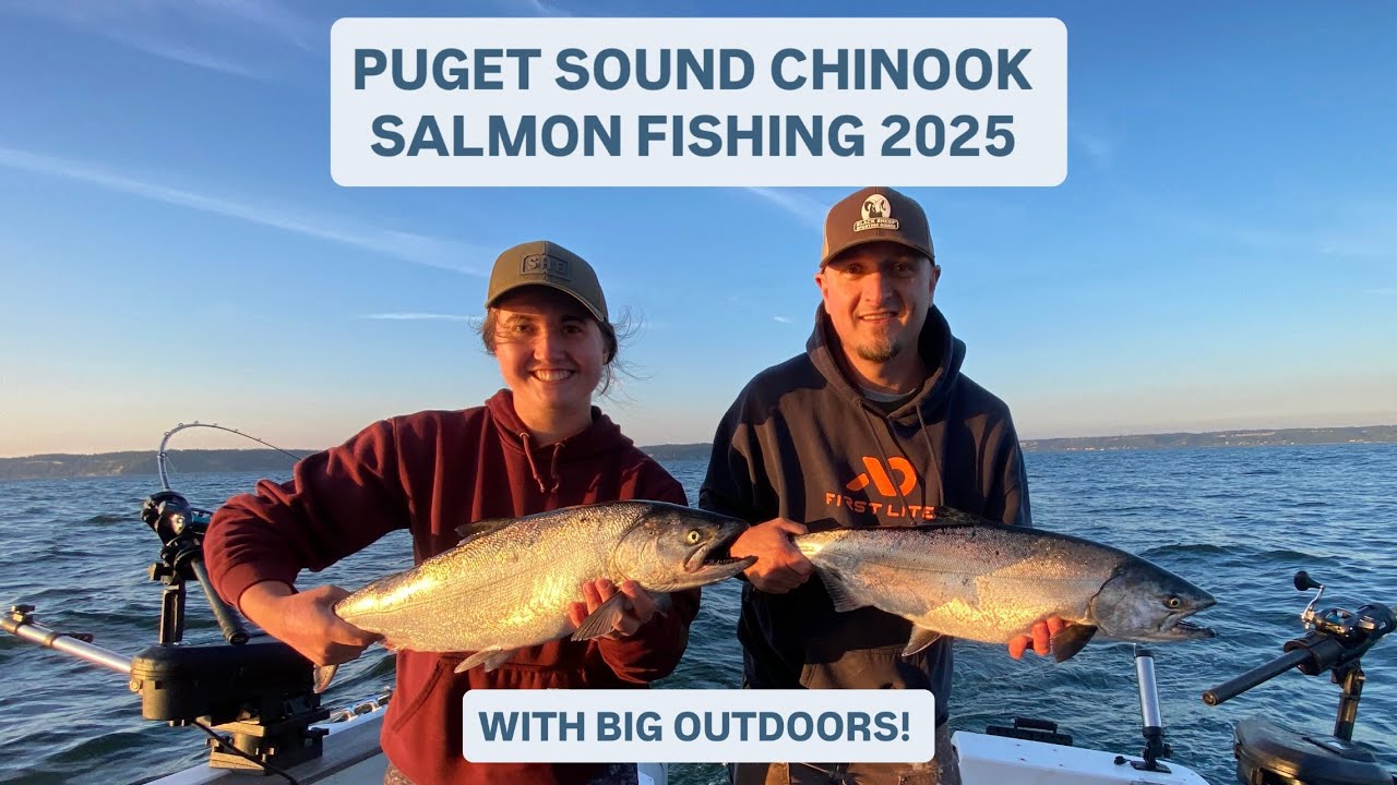 Puget Sound Chinook Salmon Fishing- Hot Evening Bite!