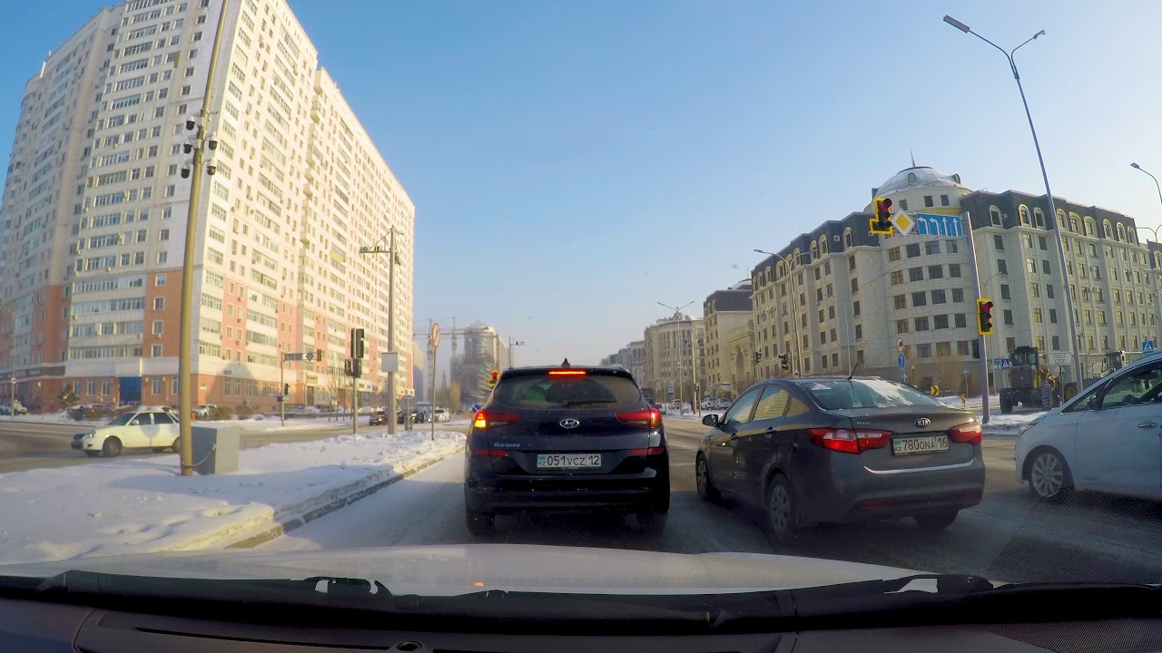 Driving in Nur Sultan, Astana Kazakhstan 1 January, 2021