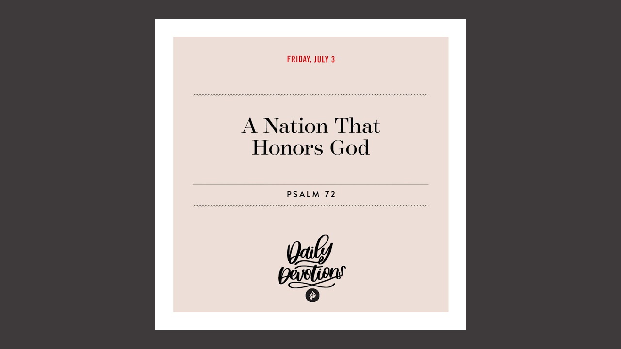 A Nation That Honors God – Daily Devotional