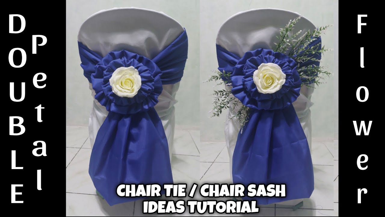 DOUBLE PETAL FLOWER CHAIR SASH / CHAIR TIE #wedding #engagement #birthday #tutorial