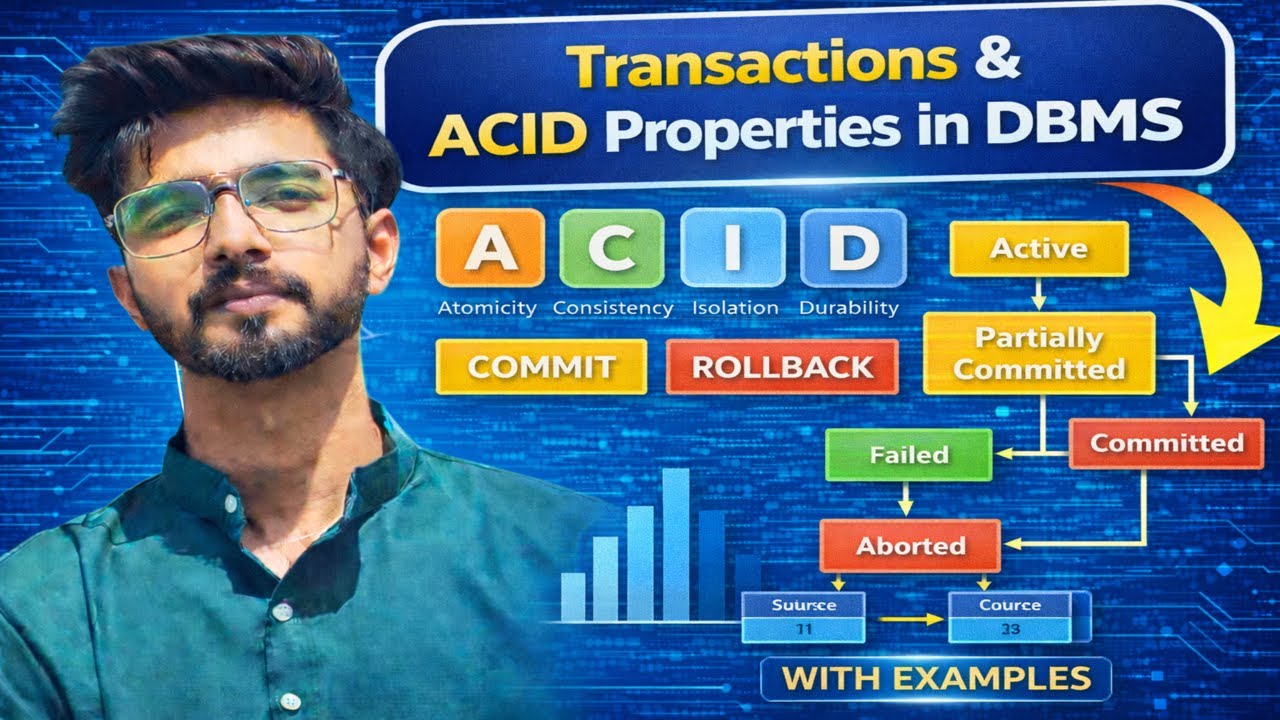 DBMS Transactions & ACID Properties Explained with Examples | Commit vs Rollback | CodiXo