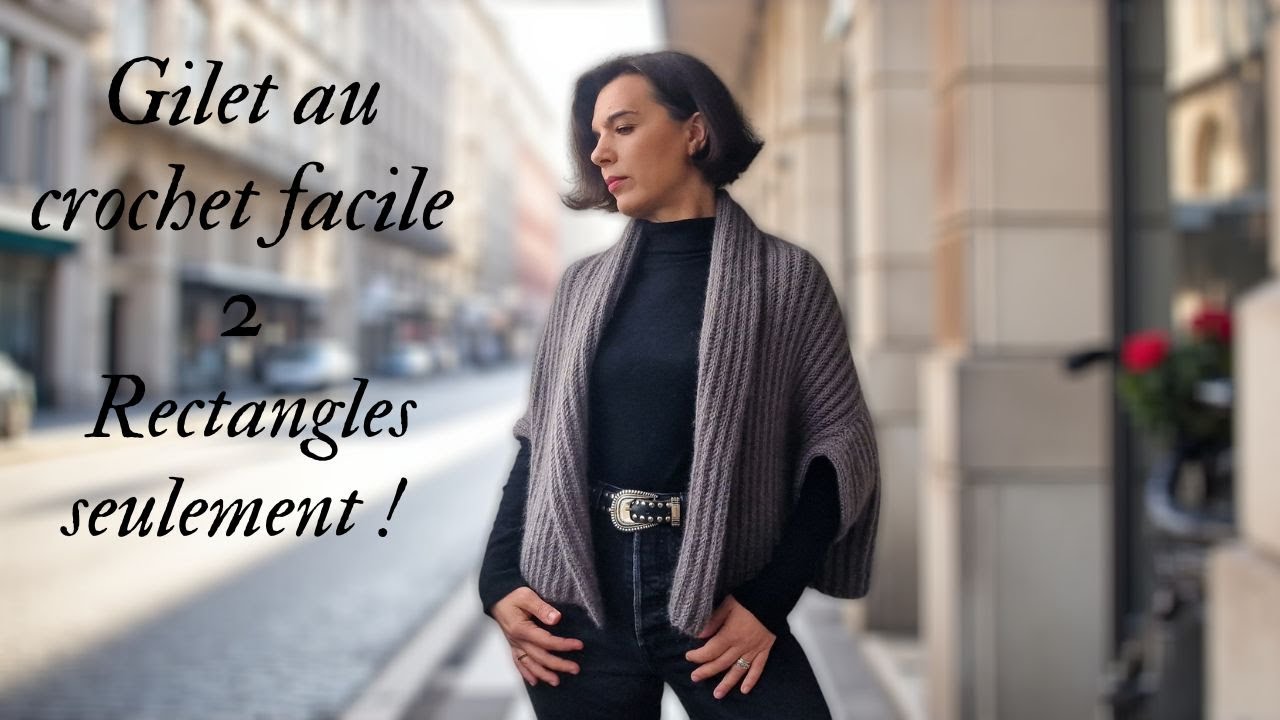 Gilet au Crochet Facile – 2 Rectangles Seulement | Tutoriel Débutant @Mika Magic Crochet