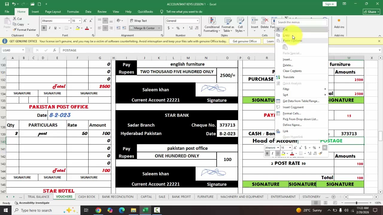 ACCOUNTANT WORK. KEY 5.