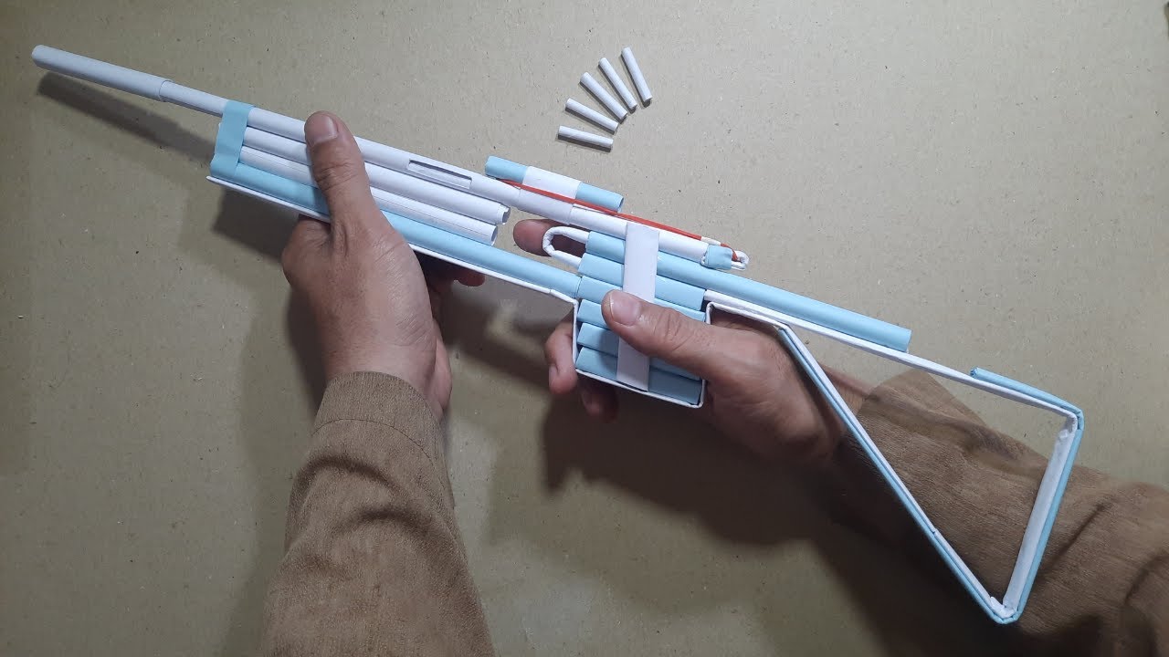 How to make paper SNIPER RIFLE - Paper Gun - Paper - ORIGAMI TUTORIAL