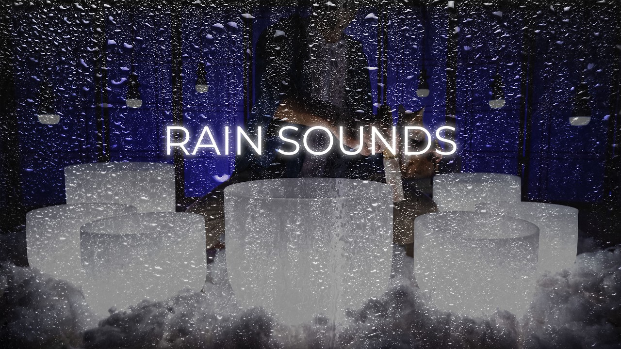 **MELT INTO BED**  Crystal Singing Bowls for Deep Sleep - Vibrational Sleep Music (+ Rain Sounds)