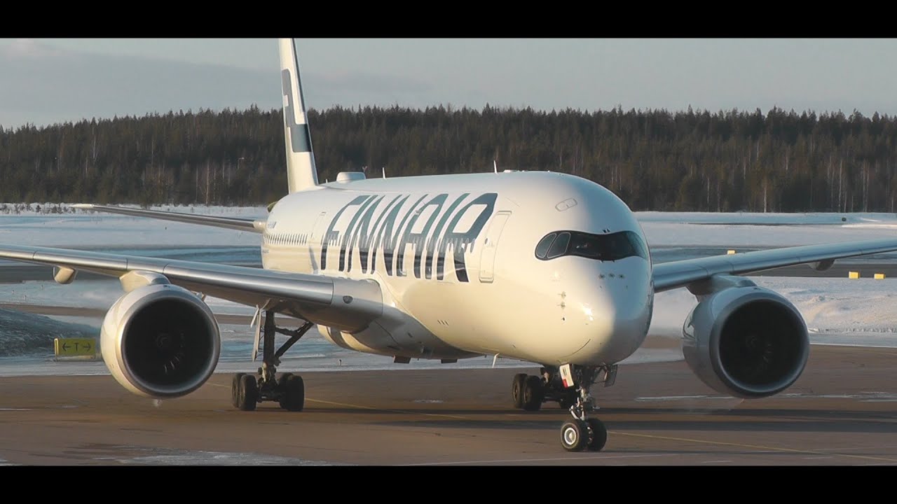 Finnair A350-900 XWB OH-LWA Landing & Takeoff at Rovaniemi Airport