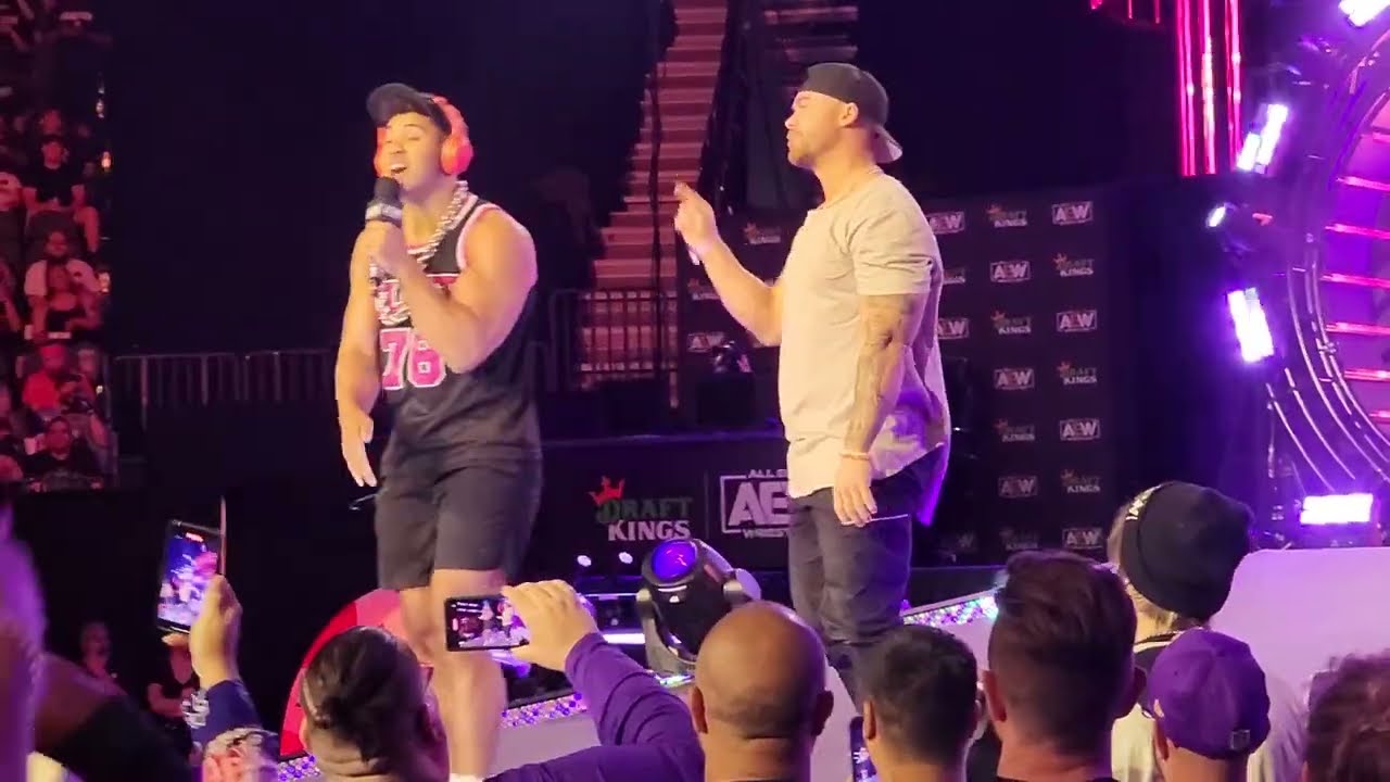THE ACCLAIMED & GUNN CLUB Promo + MAX CASTER Rap LIVE at AEW DOUBLE OR NOTHING 2022 in LAS VEGAS!