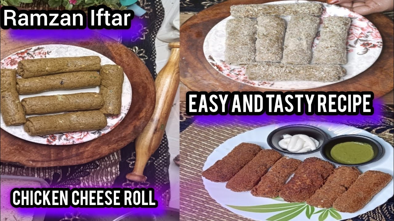 Iftar ke Liye Lazeez Chicken Cheese Roll | Easy Chicken Crispy Cheese Roll Recipe By Cook With Inaya