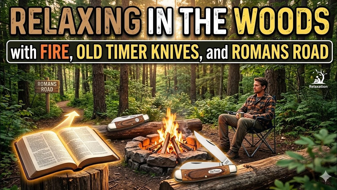 Отдых в лесу у костра, старинные ножи и дорога Романа