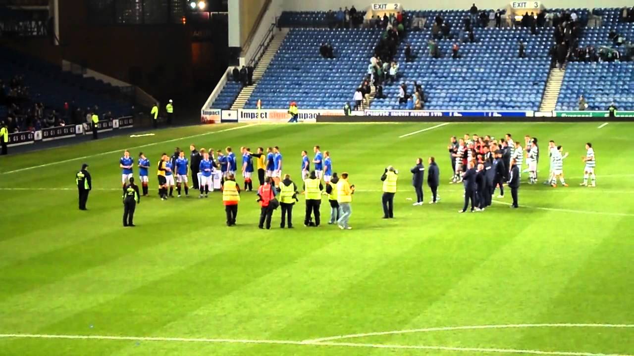 Rangers v Celtic U17's Glasgow Cup Final. Rangers Lift The Cup.