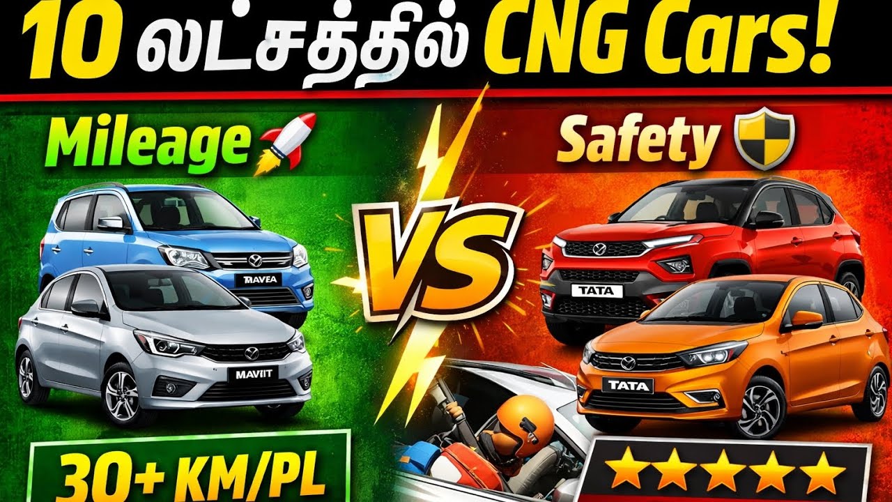 🚗 10 Best CNG Cars Under 10 Lakh (On Road) 2025 | Mileage vs Safety Comparison
