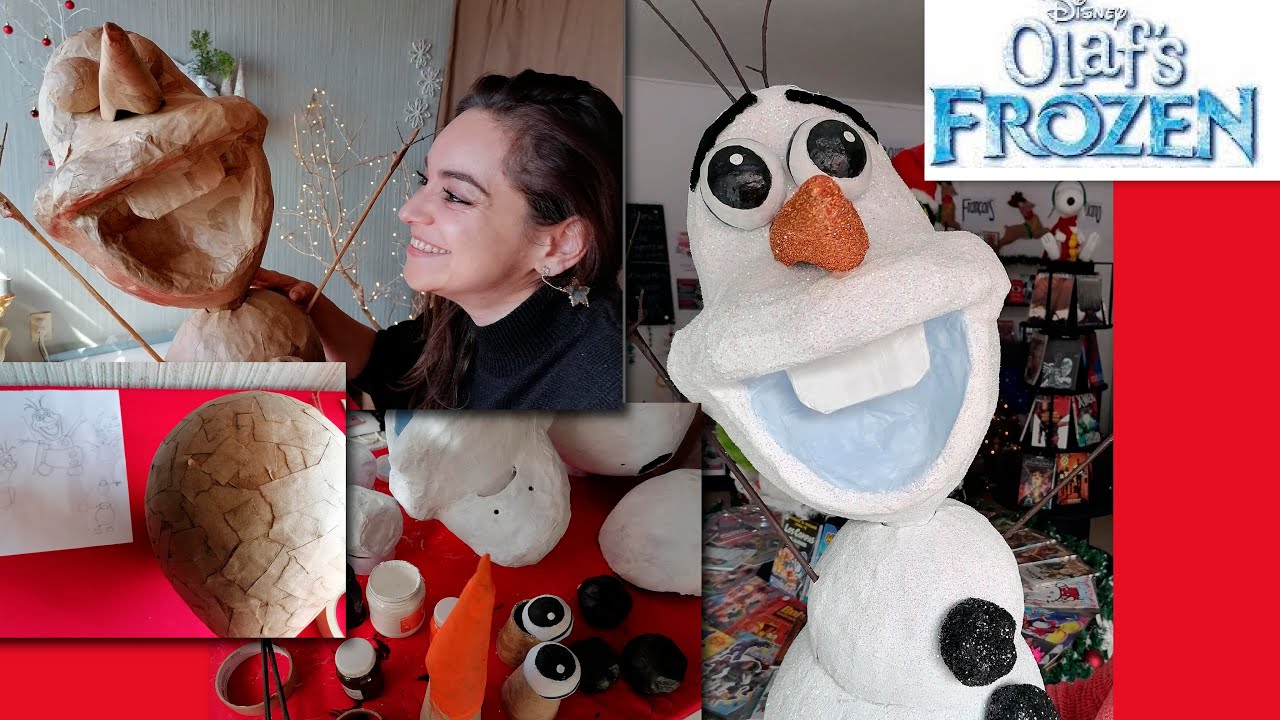 Como hacer a OLAF de FROZEN en papel maché