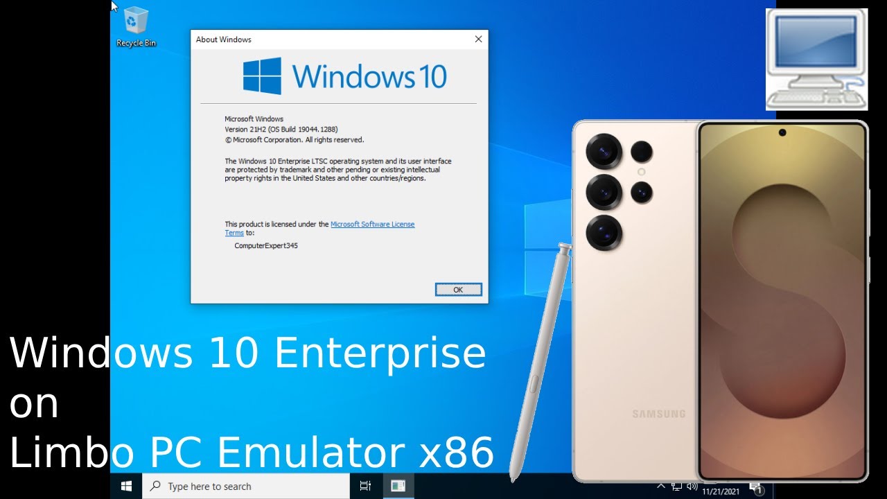 Windows 10 Enterprise on Limbo PC Emulator x86