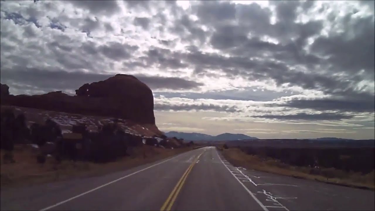 Southeastern Utah's archaic rocky formation from town of Moab to Monticello, US-191 S.  2017-02-02