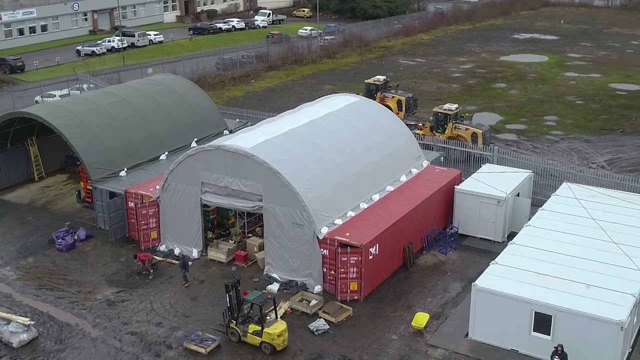 Kit Buildings Container Canopy Shelter 40ft Shipping Container Canopy & Temporary Storage Building