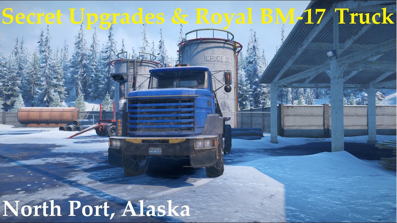 SnowRunner Upgrades, Secret Upgrades and Royal BM-17 Truck Location in North Port, Alaska