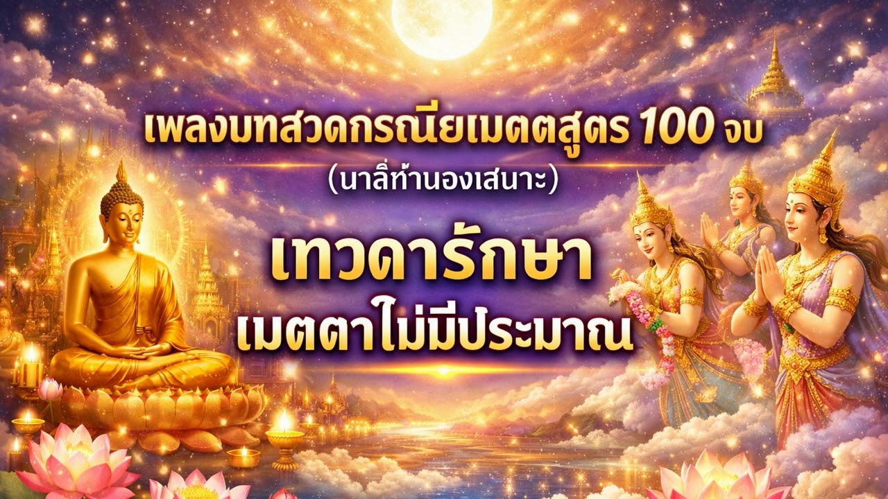 บทสวดกะระณียะเมตตสูตร 100 จบ  หลับเป็นสุข ตื่นเป็นสุข ที่รักของเทวดา #สวดมนต์
