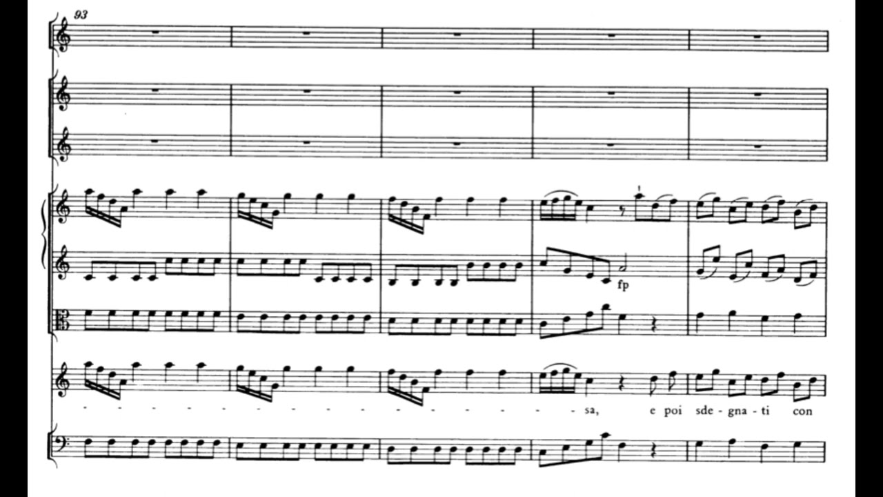 Al destin, che la minaccia (Mitridate, re di Ponto - W.A. Mozart) Score Animation