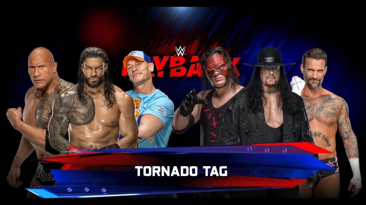 FULL MATCH - ROMAN REIGNS & JOHN CENA & THE ROCK VS UNDERTAKER & KANE & CM PUNK #wwe #2k25 #online