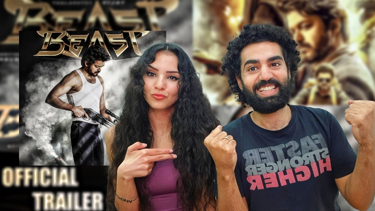 🇮🇳 ARAB COUPLE REACTS TO BEAST OFFICIAL TRAILER!! 💥🔥 | Thalapathy Vijay | Nelson | Anirudh | Pooja H