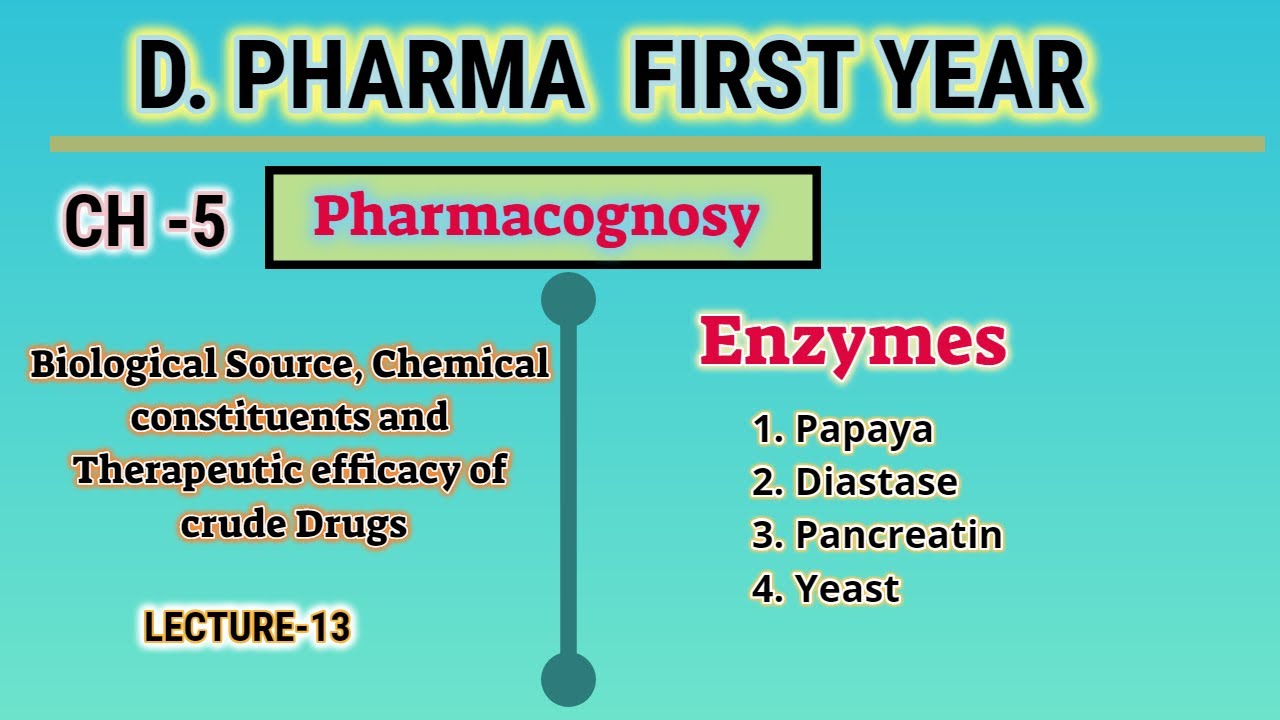 Enzymes/L-13/CH-5/Pharmacognosy/D.Pharm first year
