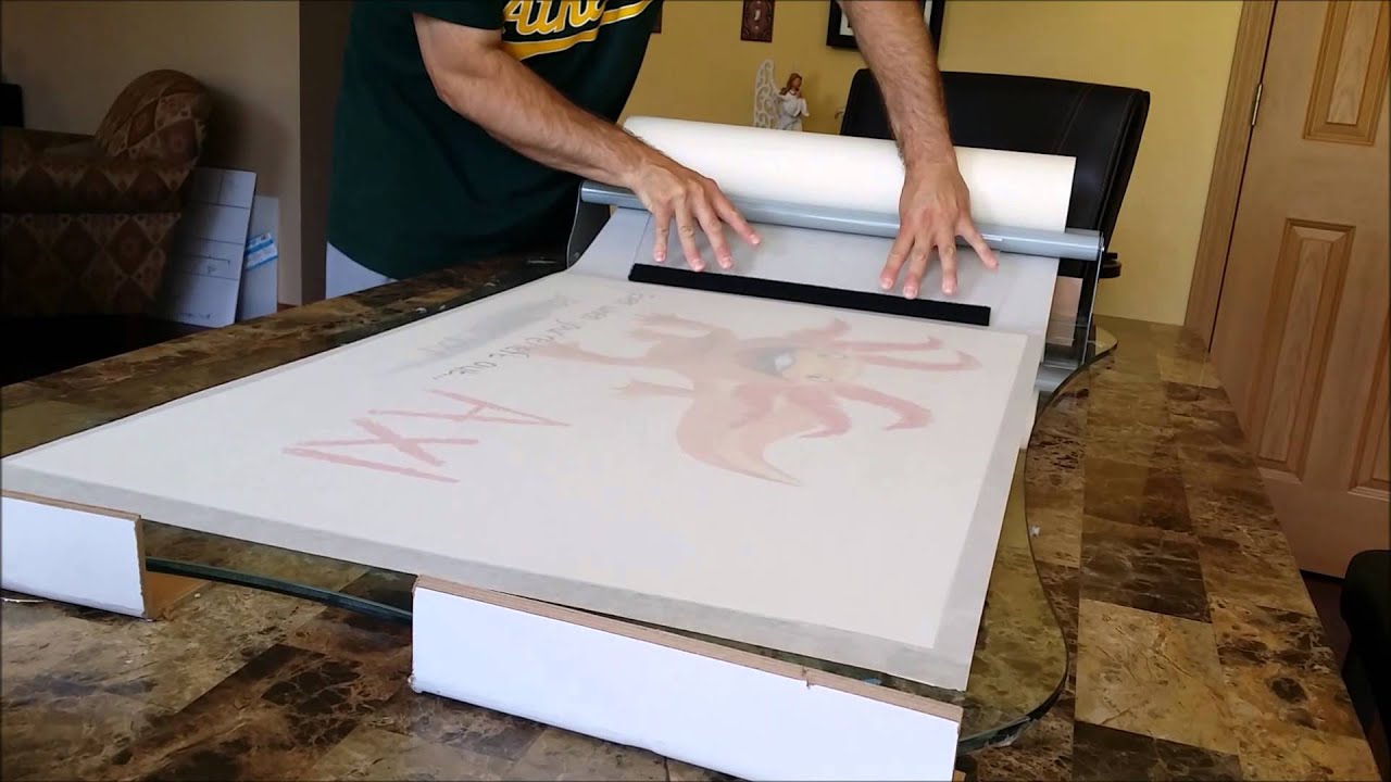 Application Tape with Large Home Made Sgueegee and Larger Decals